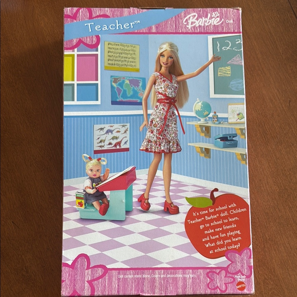 2005 Barbie Teacher Doll in Floral Dress with Student - Picture 4 of 6